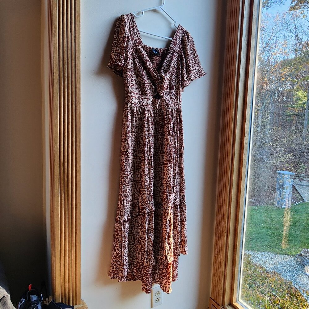 Angie Aztec Southwestern Style V-Neck Midi Sundress Size Large - Picture 4 of 15